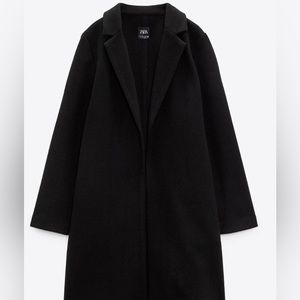 Zara Open Front Coat, Size Small, Black